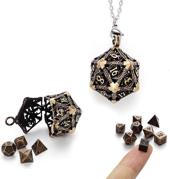 7-Piece Dice Set Removable Dungeon and Dragons Dice DND Dice Set Polyhedral Dice for Dungeon and Dragons MTG D&D D6 D8 D10 D20 RPG Role Playing Games