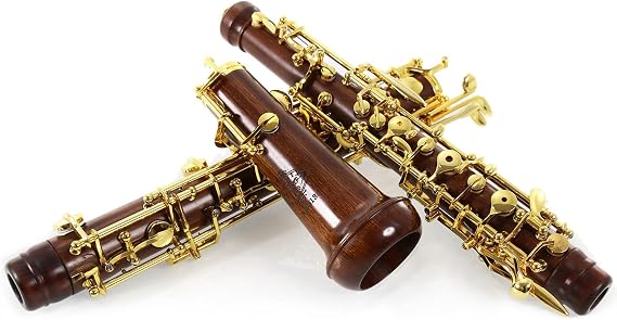 Rochix Oboe Professional Performance Level RHG13 Redwood Body Gold Plated Semi Automatic C Tone with 2 Reeds, 1 Cleaning Cloth, 1 Oboe Swab, 1 Thumb Rest, 1 Case and More