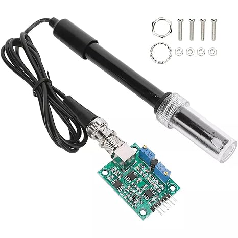 Liquid PH0-14 Value Detect Sensor Module with pH Electrode Probe BNC