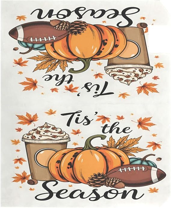 Fall Autumn Maple Leaf Pumpkin Football Magnetic Mailbox Cover MailWraps Garden Yard Home Decor for Outside Standard Size-18"x 20.8"