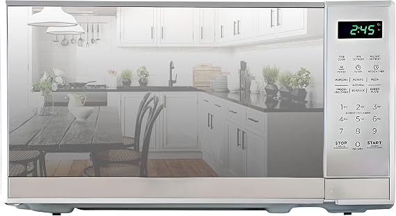 Total Chef 0.7 Cu Ft Microwave Oven Compact Countertop Microwave, Small Stainless Steel Kitchen Appliance with Digital Touch, Pre-Set Functions, 10 Turntable, 700 Watt, Microondas Pequenos