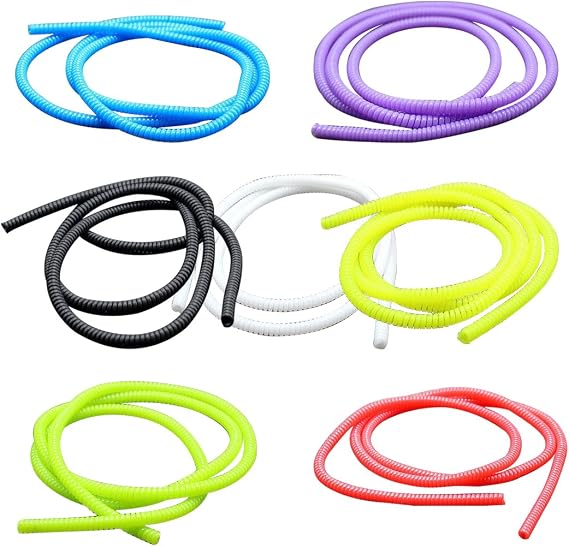 VizGiz 7 Pack Earbuds Cable Protector Pet Proof Cord Protectors Saver Non-Chew Cable Strain Relief Spiral Sleeve Protective Cover for Apple EarPods Wired Ear Buds Headphones Headset Earbud USB Mouse
