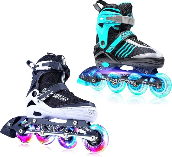 PAPAISON White Black and Light Green Size Large Inline Skates