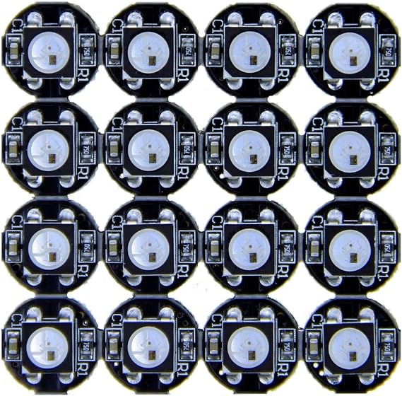 ALITOVE 100pcs WS2812B Addressable 5050 smart RGB LED Pixel Light on Black Heat Sink PCB Board 5V DC Compatible with Raspberry Pi for DIY Lighting Project