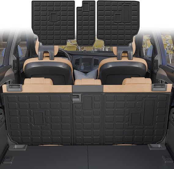 Back Seat Cover Compatible with 2010-2024 Toyota 4 Runner 7 Seat Kick Mats TPE All Weather Back Seat Cover Protector 2023 4Runner 7-Seater Accessories (2nd Row Backrest Mats)