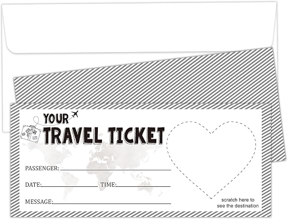 2 Set Boarding Pass Ticket Plane Tickets Diy Birthday Gift Tickets, Surprise Trip Reveal, Surprise Destination Revealed Card With Envelopes for Wedding, Holiday, Birthday, Anniversaries-002-2