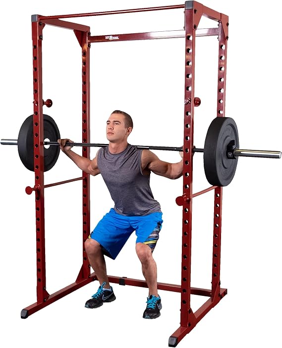 Best Fitness Power Rack - 14-Gauge Steel Home Gym with 500lb Capacity, Chin Bar, 23 Adjustable Safety Bars, Optional LAT & Dip Attachments