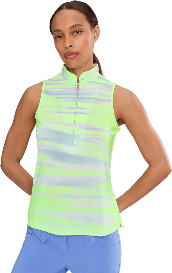 Jamie Sadock Womens Painted Sunset Sleeveless Front Zip
