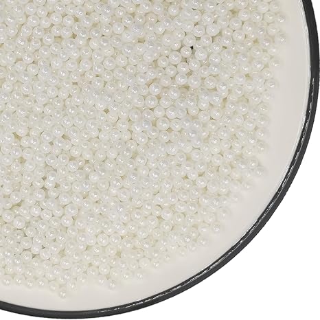 Edible Cake Decoration 4 mm White Pearl Sugar Sprinkles White Pearls Cake Toppers Sugar Sprinkles for Weddings and Daily Cake Decoration Birthday Cake