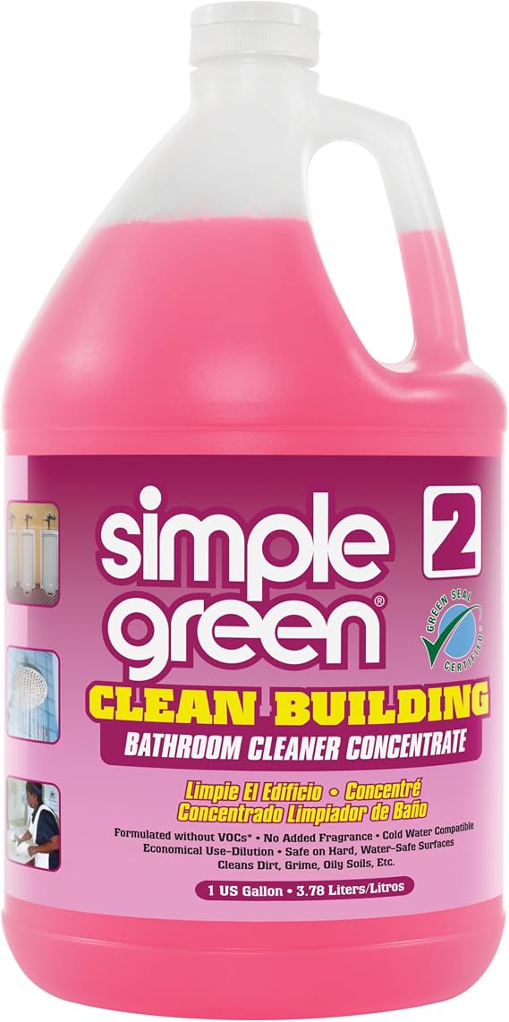 Simple Green 11101CT Clean Building Bathroom Cleaner Concentrate, Unscented, 1gal Bottle