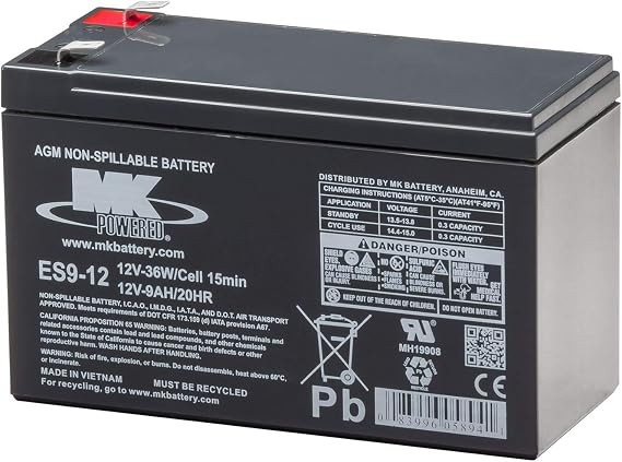 MK Battery ES9-12 Maintenance-Free Rechargeable Sealed Lead-Acid Battery