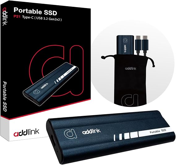 Addlink P21 2TB 2000-1950MB/s USB 3.2 Gen2 Type-C Portable Taşınabilir SSD AD2TBP21B2K