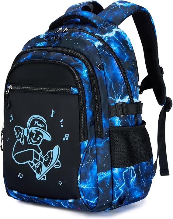 Amythe School Backpack for Boys - Large Lightweight Reflective & Luminous