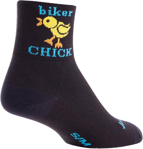 SockGuy, Women's Cycling Sock, Biker Chick, 3 inch | Synthetic