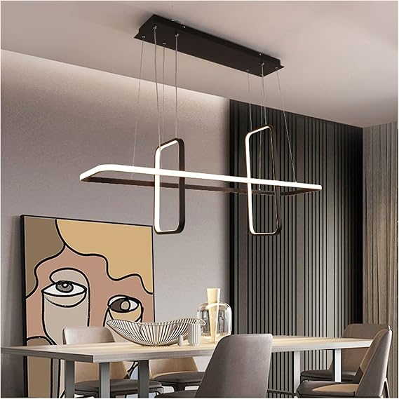 VIOLIN LED Modern Chandelier Lamp, Modern Led Pendant Lights Compatible with Dining Living Room Shop Led Hanging Pendant Lamp Fixture Matte Black/White/Gold Finished,Modern LED Chandelier .Light