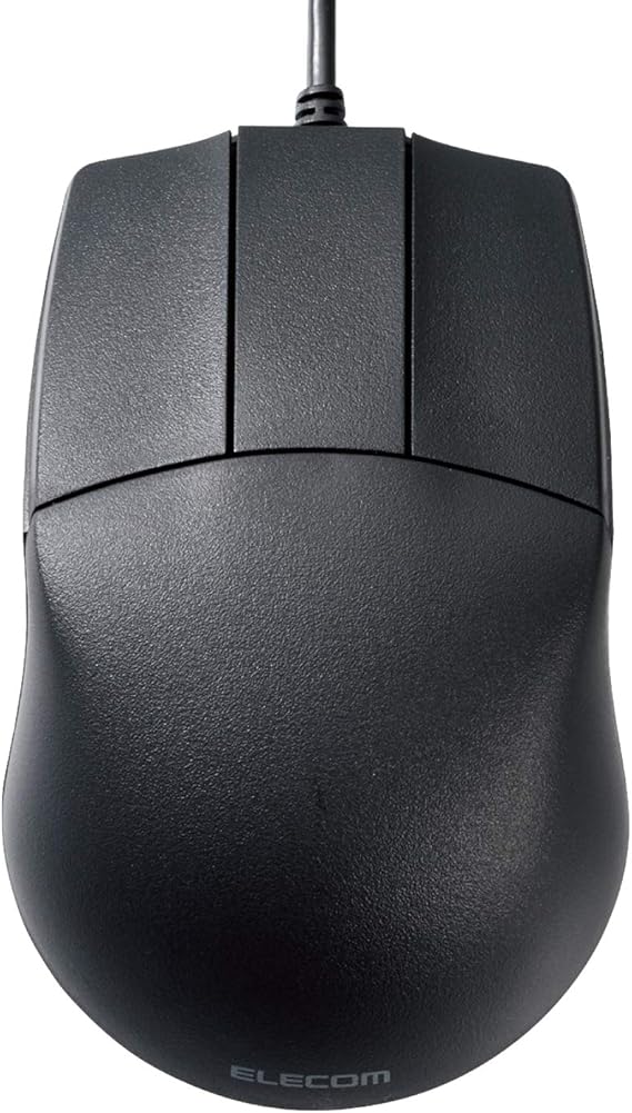 ELECOM -Japan Brand- Wired Connection, Basic 3D-CAD Mouse, No Scroll Wheel, 3 Button Computer Mouse with Smooth Optical Tracking, Blue LED, 600/1200 DPI, for Windows/Mac (M-CAD01UBBK)