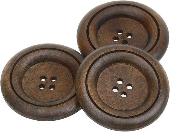 COTOWIN 40mm Large Wood Coat Sweater Buttons Sewing Craft DIY Accessory [pack of 10]