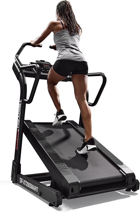 Sunny Health & Fitness Versatile Treadmill Intensive Auto Incline Decline | 12 Preset Program, 3 User Profile, Quick Access, Quiet Motor, Smart Function