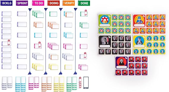 Expand Your Scrum or kanban Board with Team Icons! PATboard Full Toolset Magnetic - Scrum and Kanban Board - Team Icon Set Superheroes