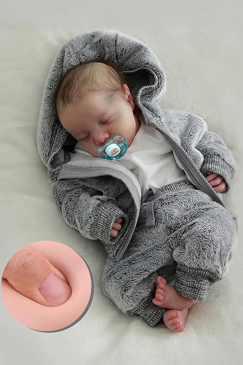 BABESIDE 17 Inch Lifelike Reborn Baby Dolls, Full Body Vinyl Boy | Realistic-Newborn Baby Doll with Real Baby Feeling, Real Life Baby Dolls, Toy Accessories and Gift Box for Kids Ages 3+