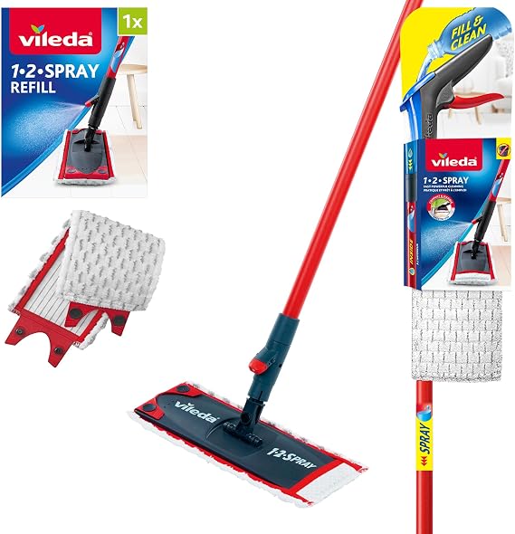 Vileda 1-2 Spray Microfibre Flat Spray Mop