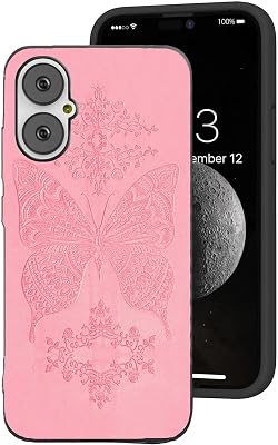 for Nuu A15 Case Compatible for Nuu Mobile A15 Phone Case Cover Flower Butterfly for Women Girls Boys Soft TPU Shockproof Full Body -Pink