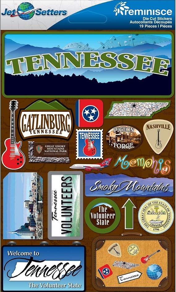 Reminisce Jet Setters 2 3-Dimensional Sticker, Tennessee