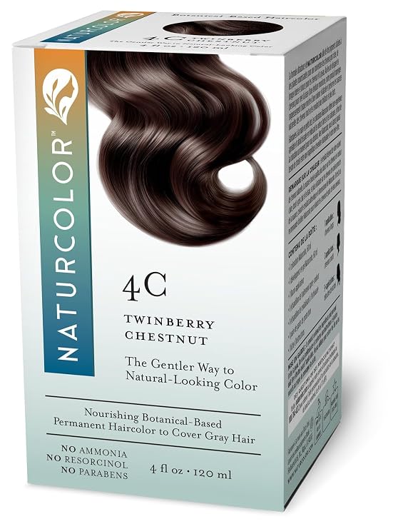 Naturcolor Permanent Hair Color, Twinberry Chestnut 4C, Ammonia-Free, 4 fl oz