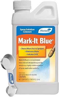 Monterey Mark-It Blue Spray Solution Bundled with Measuring Spoon - Colorant Chemical Marker Dye - 16 Ounces