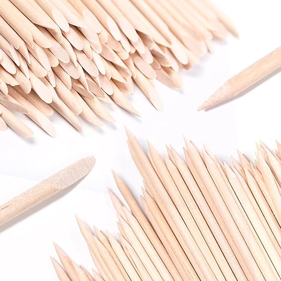 KADS 50/100Pcs Orange Sticks for Nails, Double Sided Disposable Wooden Cuticle Pusher Bulk, Orangewood Sticks Manicure Supplies Pedicure Tool (50Pcs)