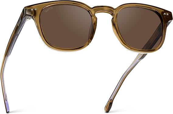 WearMe Pro Clark Men's Polarized Sunglasses, Retro Keyhole Square Design