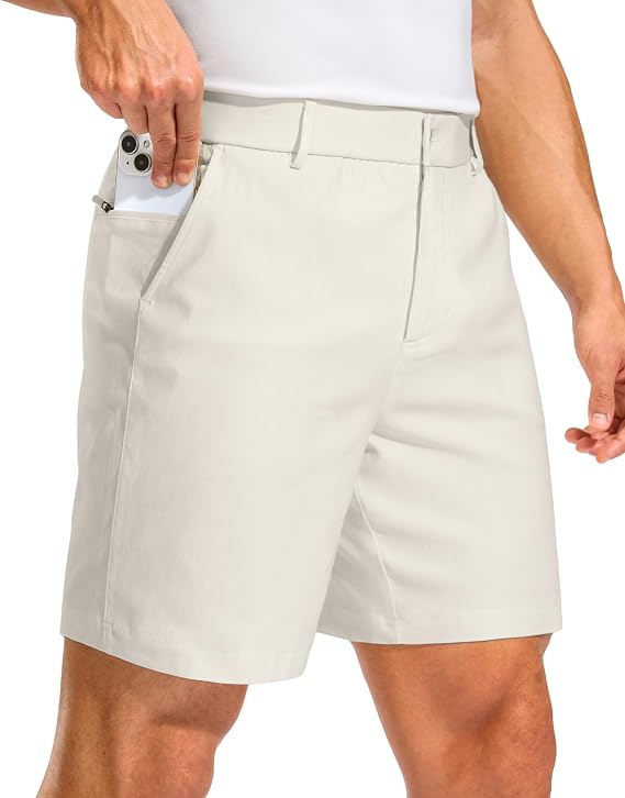 Pudolla Men's Golf Dress Shorts 7"/9" Stretch Casual Work Hybrid Shorts for Men with 3 Pockets Quick Dry Breathable