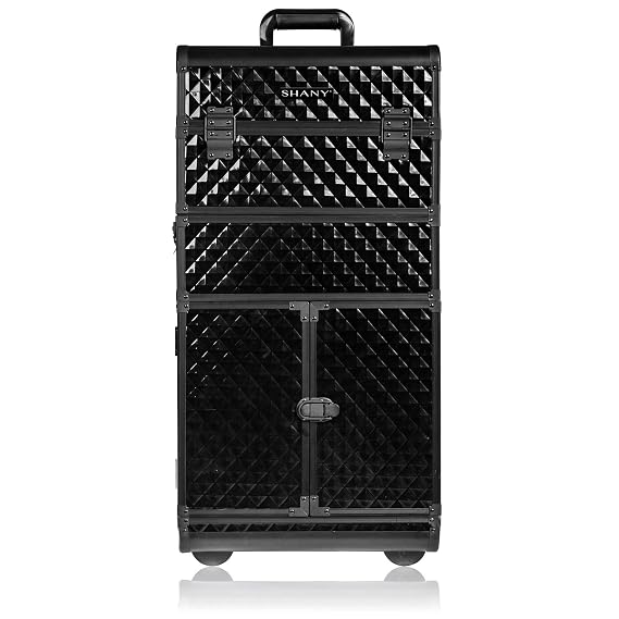 SHANY REBEL Series Pro Makeup Artists Rolling Train Case - Trolley Case - Curious Black Cat