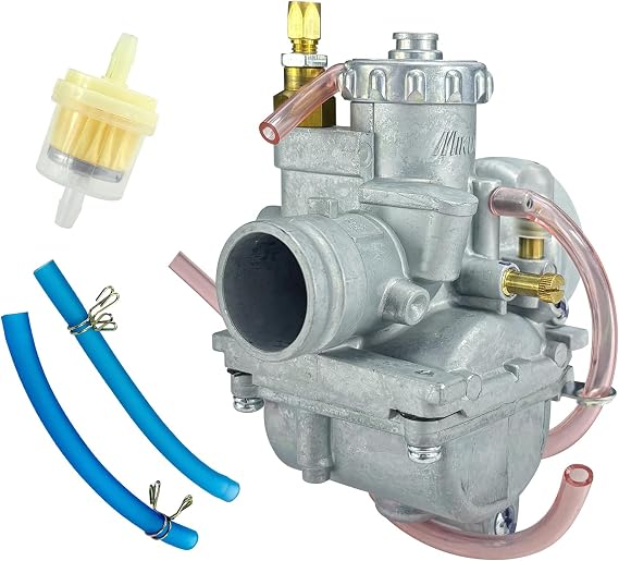 LK Carburetor W/Air Filter & Oil pipe & Fuel Filter Kit Compatible With Suzuki AX100 KAWASKI QJ100-M 22mm 100CC 2-Stroke Motorcycle