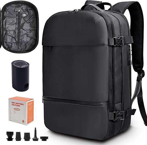 KINGSLONG Vacuum Backpack Travel Bag: Men Vacuum Backpack with Pump