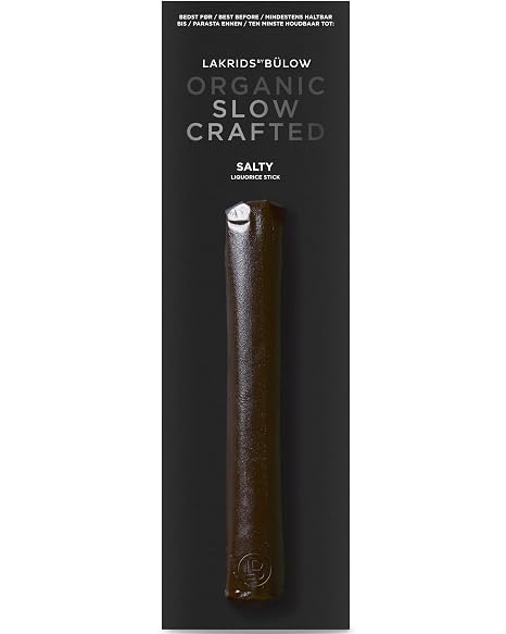 LAKRIDS BY BÜLOW - Salty - Organic Slow Crafted - 30g - Slow Cooked Organic Liquorice with Sea Salt Refined as a Stick