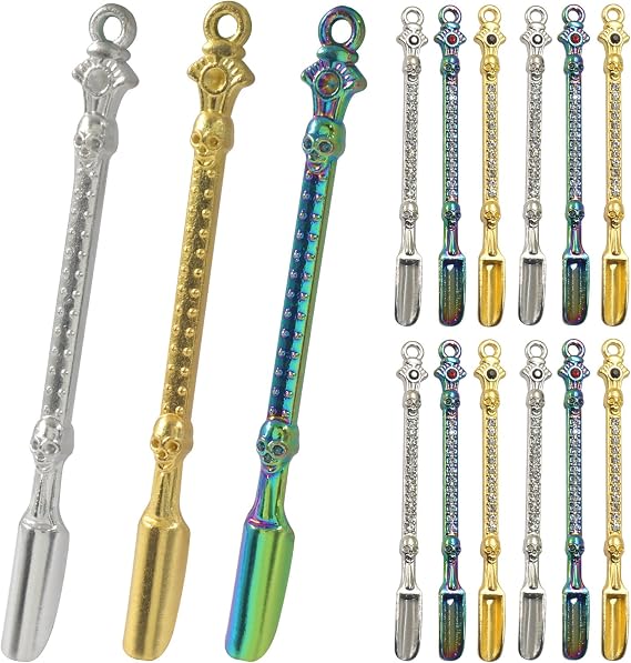 HARSKIYER 15 Pcs Mini Spoons, Colorful Metal Tiny Scoops with Rhinestone Decor for Spices, Crafts and Cosmetics, Compact 3-Inch Miniature Shovels Ideal for Kitchen Jars, DIY Projects, and Travel Kits