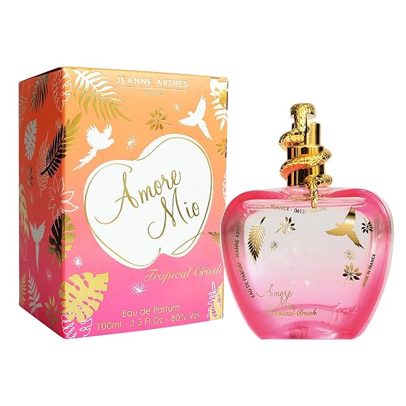 Jeanne Arthes - Amore Mio Tropical Crush Eau De Parfum - Spray Perfume for Women - Fruity Floral Scent - Notes of Cassis, Raspberry Sorbet, Mandarin - Made in France - 3.38 fl.oz