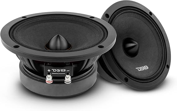 DS18 PRO-ZXI6.4BM 6.5" Pro Audio Midrange Loudspeaker with Bullet - 600W Max 300W RMS 4 Ohms - Premium Quality Audio Door Speakers for Car or Truck Stereo Sound System - 2 Speakers