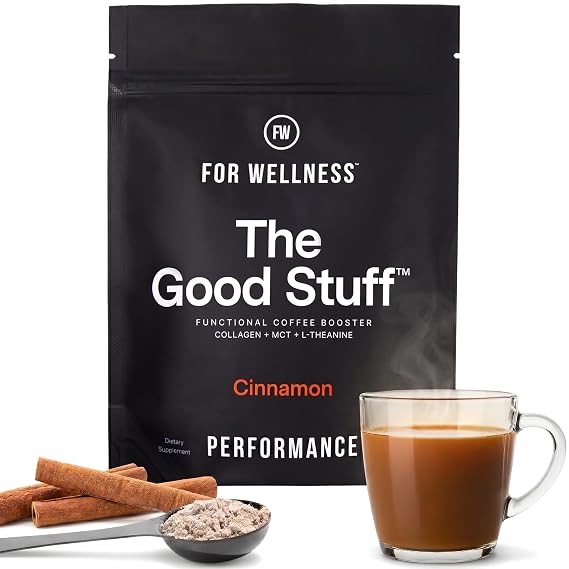 The Good Stuff | Cinnamon Coffee Booster | Healthy Coffee Creamer for Focus & Energy | Keto, Non-Dairy Creamer Powder with MCT Oil, Collagen & L-Theanine | 30 Servings