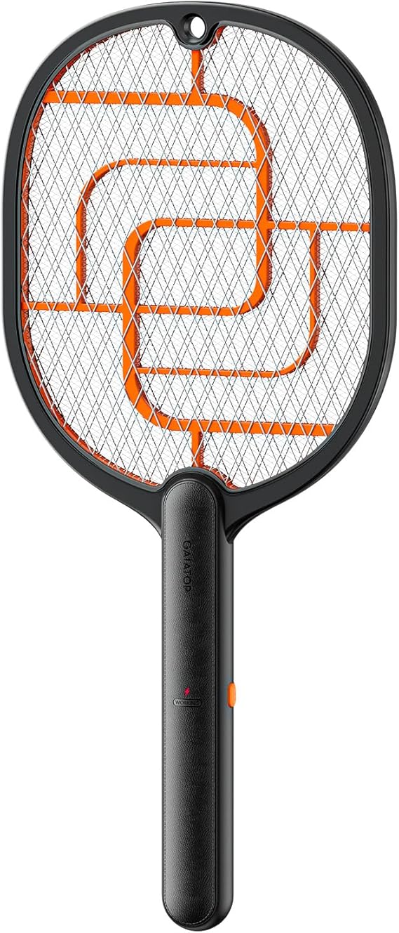 GAIATOP Electric Fly Swatter, 3800V Battery Powered Fly Bug Zapper Racket | Textured Handleld, 3-Layer Protection Grid for Home Bedroom Kitchen Office Backyard Patio Indoor Outdoor
