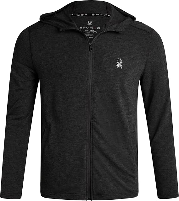 Spyder Mens Athletic Hoodies - Breathable UPF 30+ Full Zip Up Mens Hoodies Moisture Wicking Sweatshirts