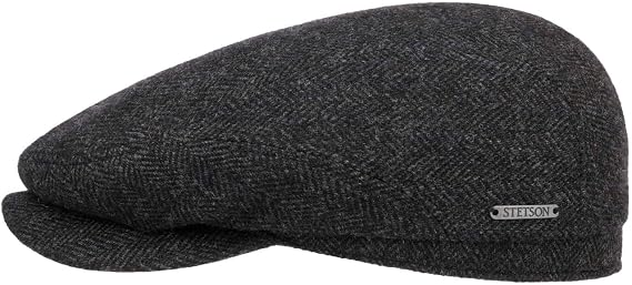 Stetson Belfast Wool Flat Cap Peaked Herringbone Men Fall Winter