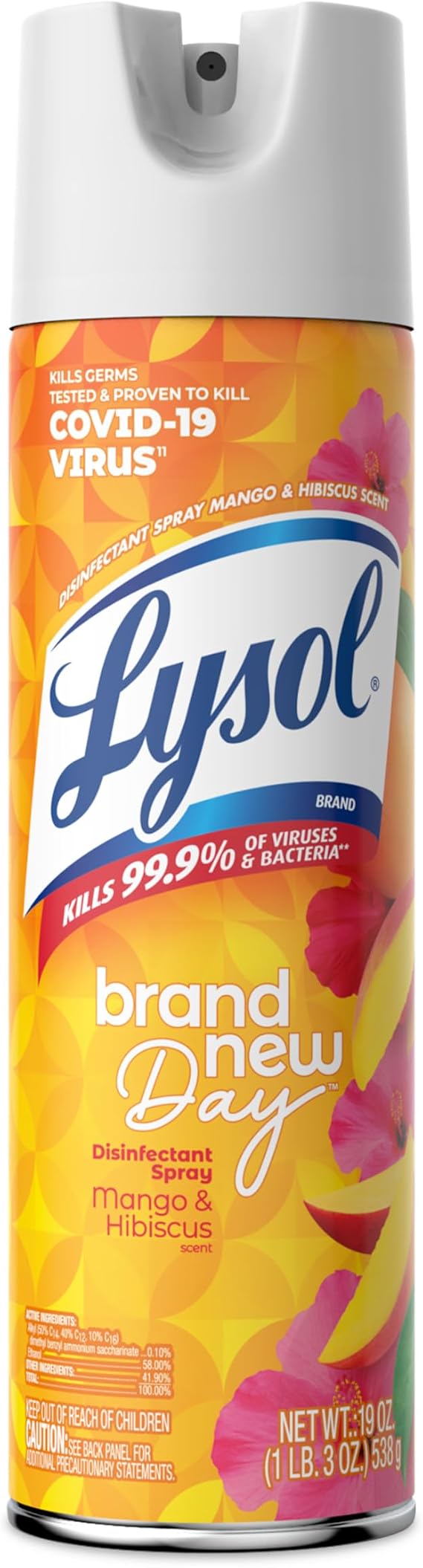 Lysol Disinfectant Spray, Sanitizer, Deodorizer, Mango, 19 oz