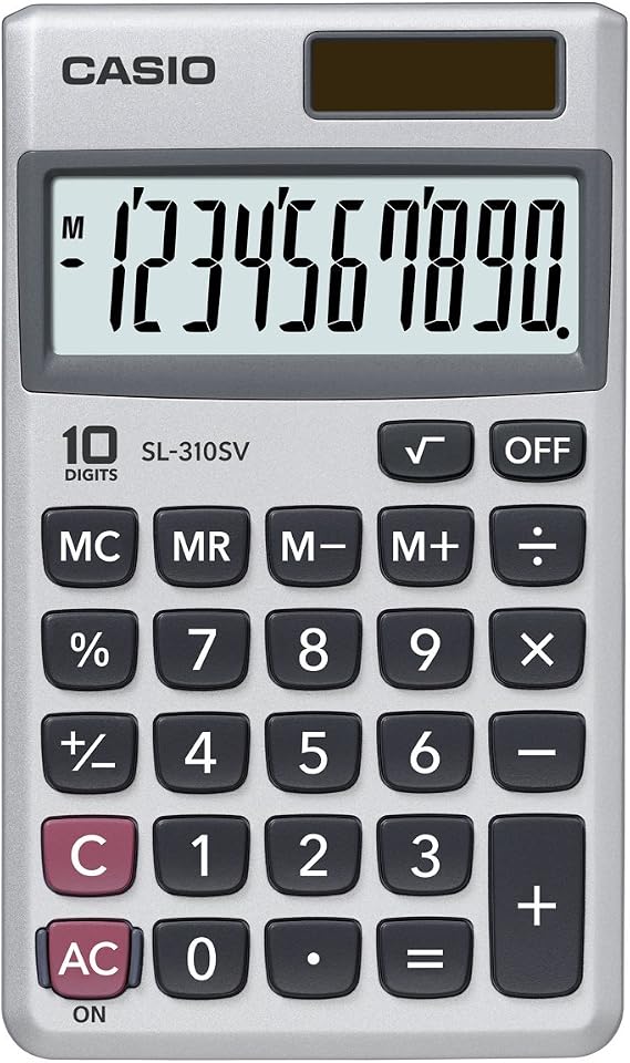 Casio SL-310SV Solar Powered Standard Function Calculator