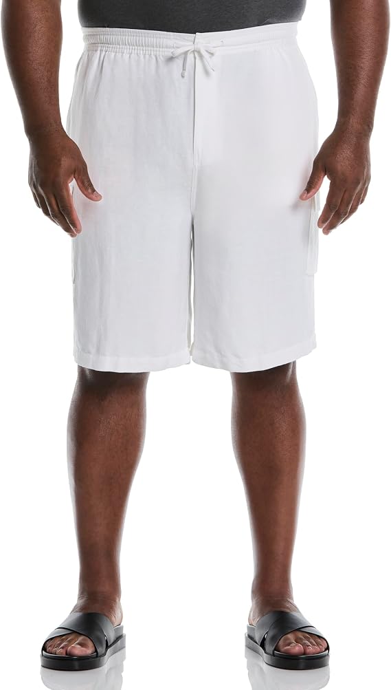Cubavera Men's 8" Linen Blend Drawstring Cargo Shorts (Available in Big & Tall)