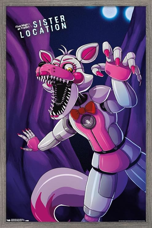 Trends International Five Nights at Freddy's: Sister Location - Funtime Foxy Wall Poster, 14.725" x 22.375", Barnwood Framed Version