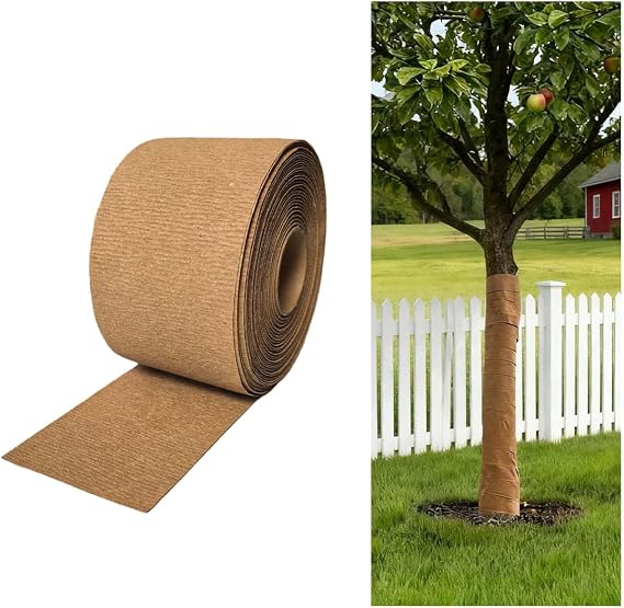 Tree Wrap to Protect Bark, Tree Trunk Protector Paper Wraps - Protect Young Trees from Sunscald, Freeze, Biodegradable Tree Wrap for Winter, Tree Trunk Bandage Protect Against Insects (3.1" x 130')