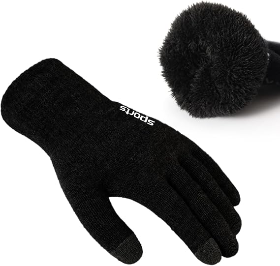 Trifabricy Winter Gloves for Men Women,Wool Fleece Lined Touchscreen Gloves