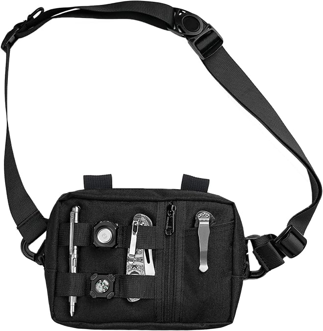 VIPERADE CHW2 Small EDC Shoulder Bag, Crossbody Sling Bag for Men, Waist Pack with Adjustable Strap